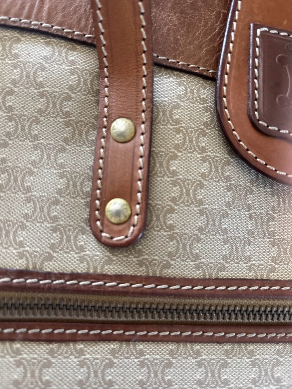 Celine vintage Handbag Shopper Bag 2006 Leather And PVC Rare Beautiful - Picture 4 of 14